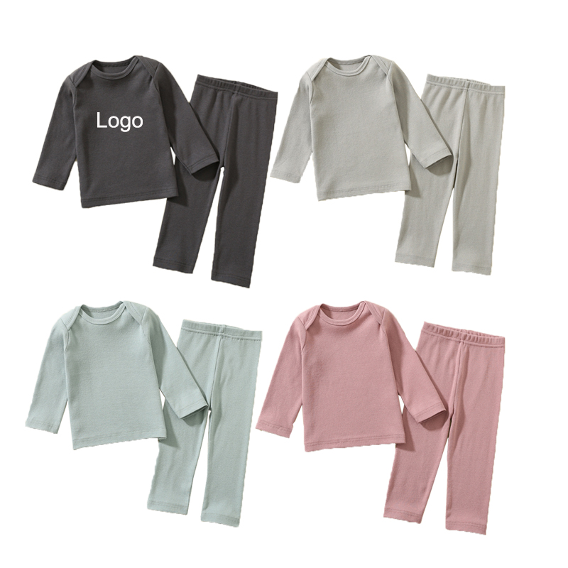 Cotton O-neck Solid Cotton Children Boys Girls Clothing