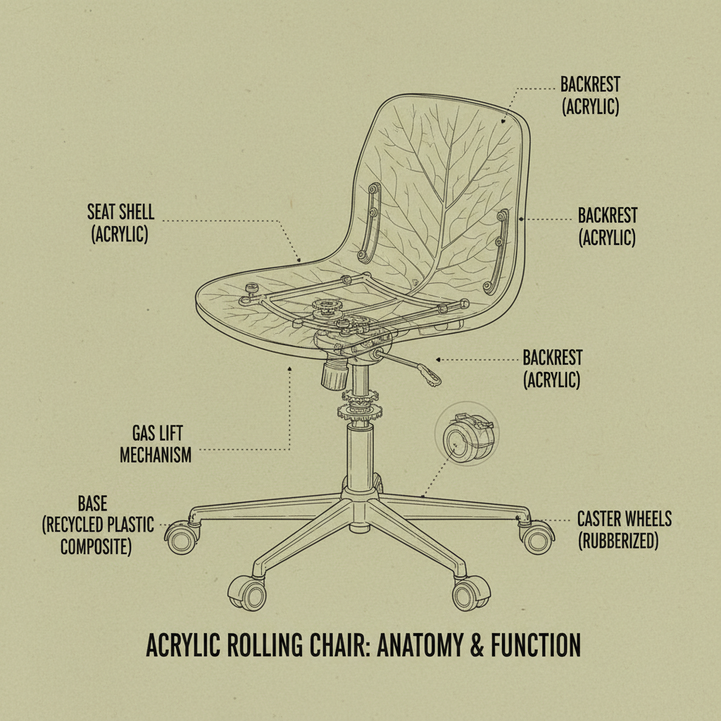 acrylic rolling chair
