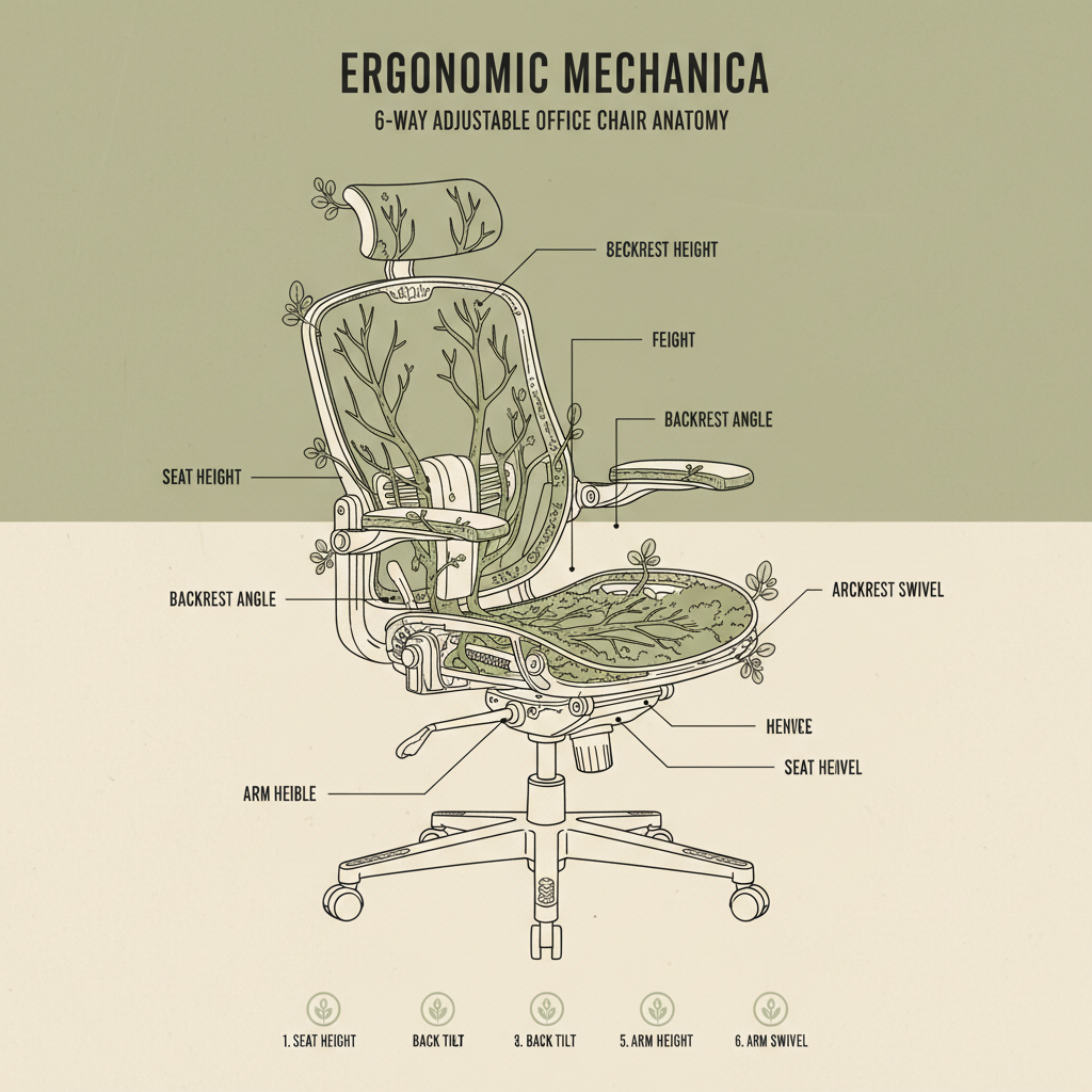 6 way adjustable office chair