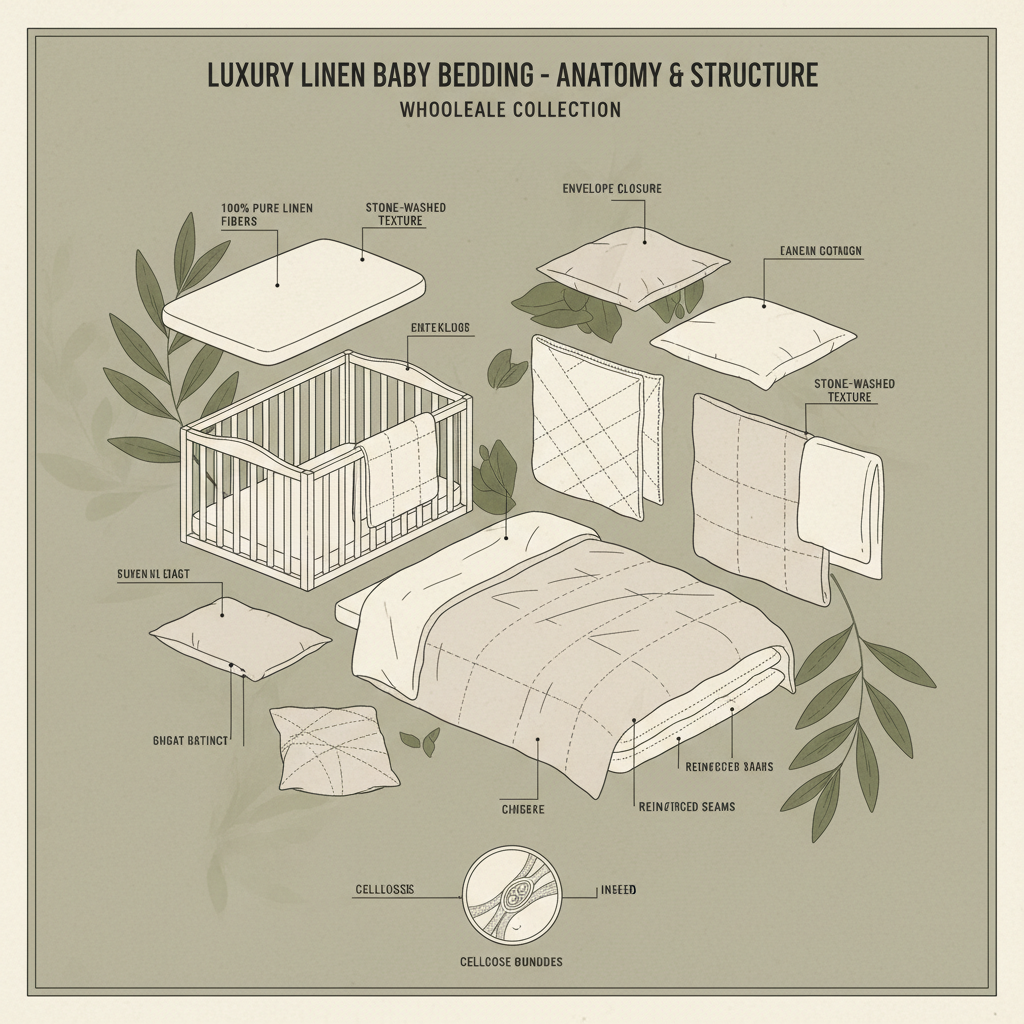 Discover Premium Luxury Wholesale 100 Linen Baby Bedding Set for Ultimate Comfort