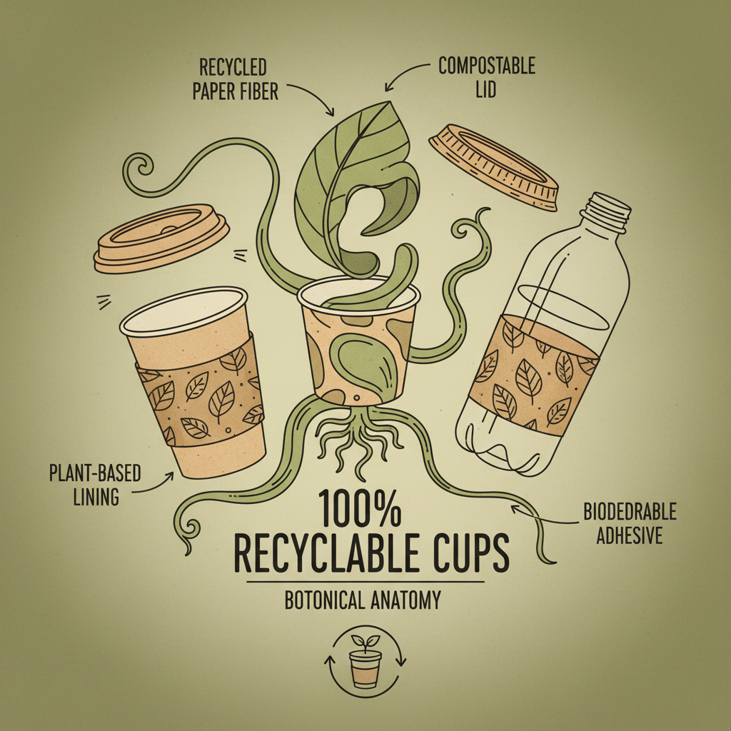100% recyclable cups