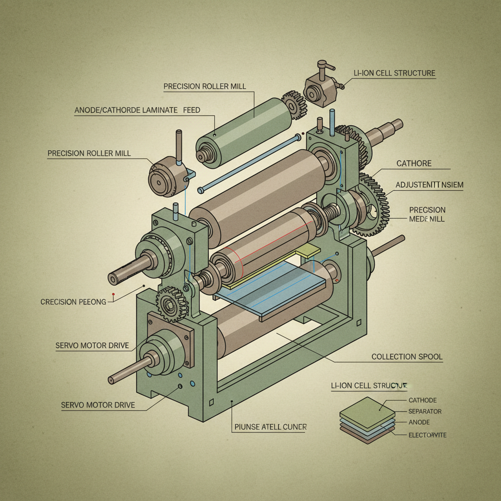 high precision lithium battery rolling press machine
