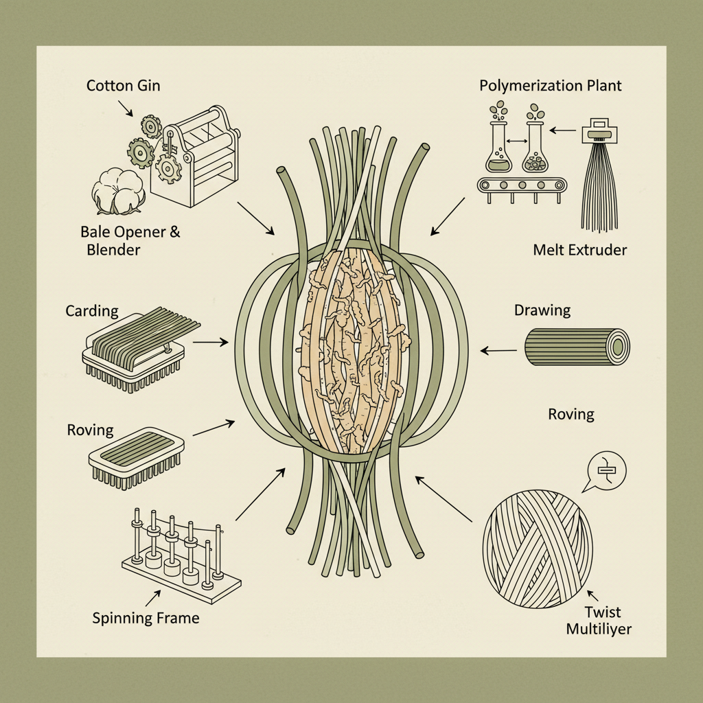 poly cotton yarn manufacturer