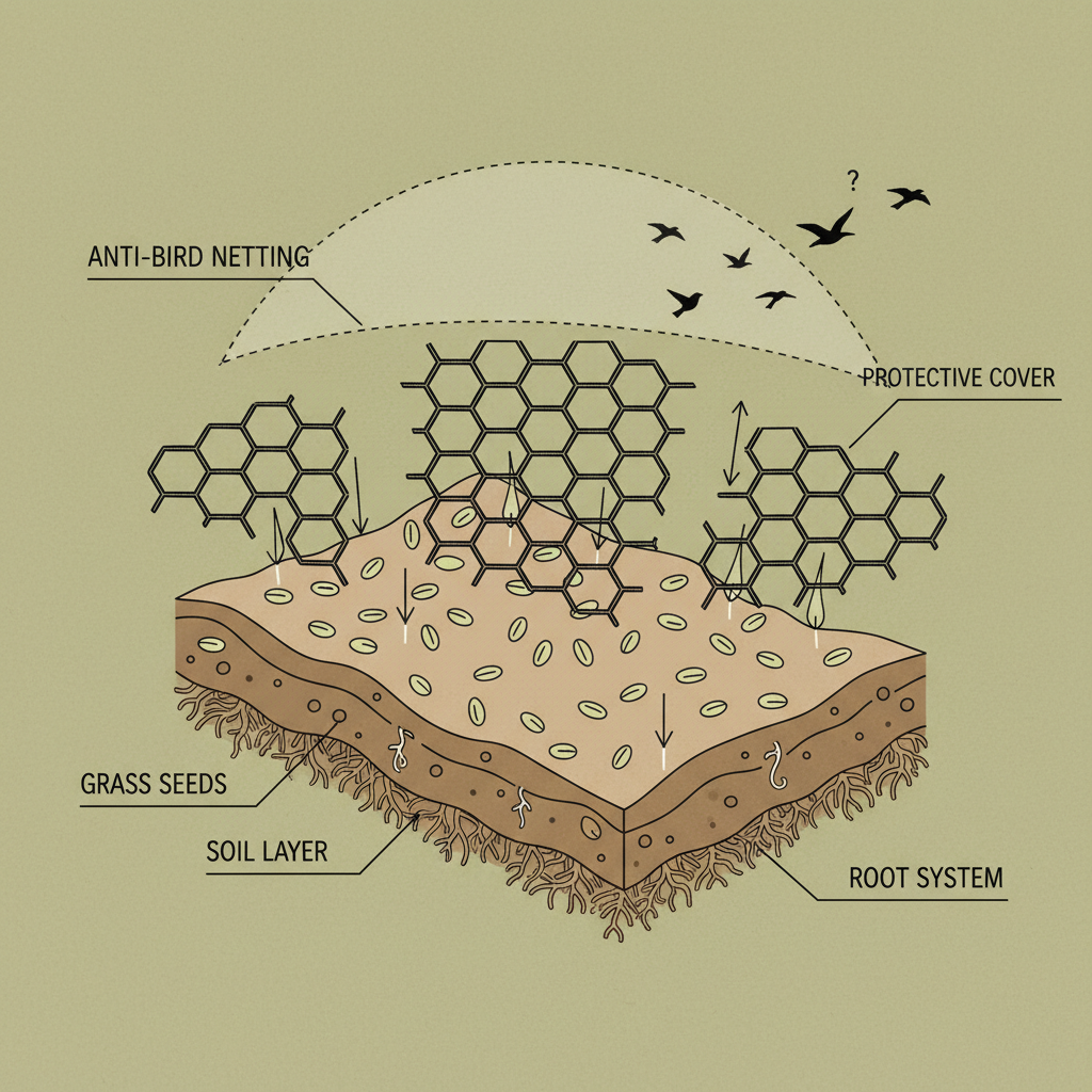 anti bird netting for grass seed