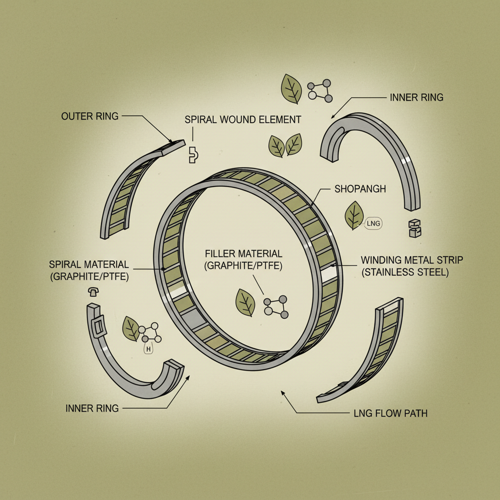 spiral wound gasket for LNG