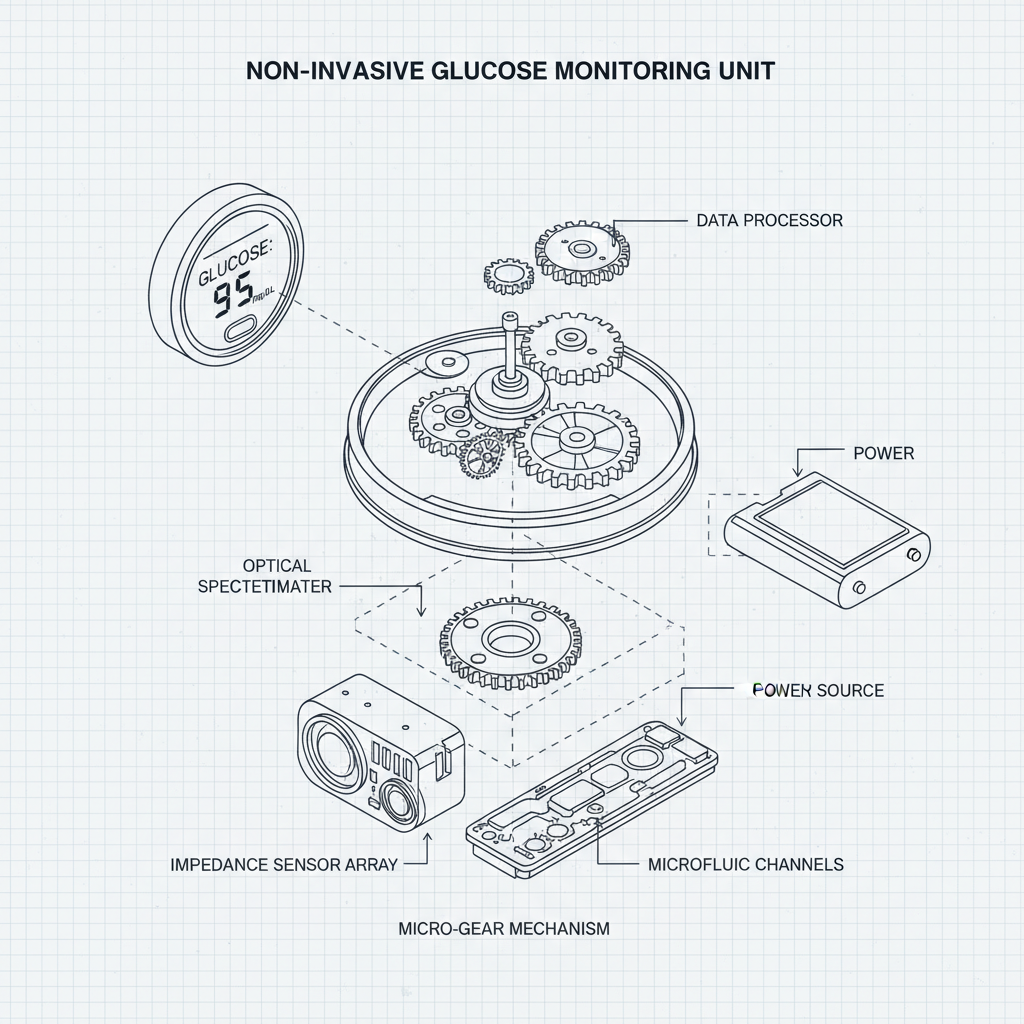 glucose monitoring sensor without blood Products