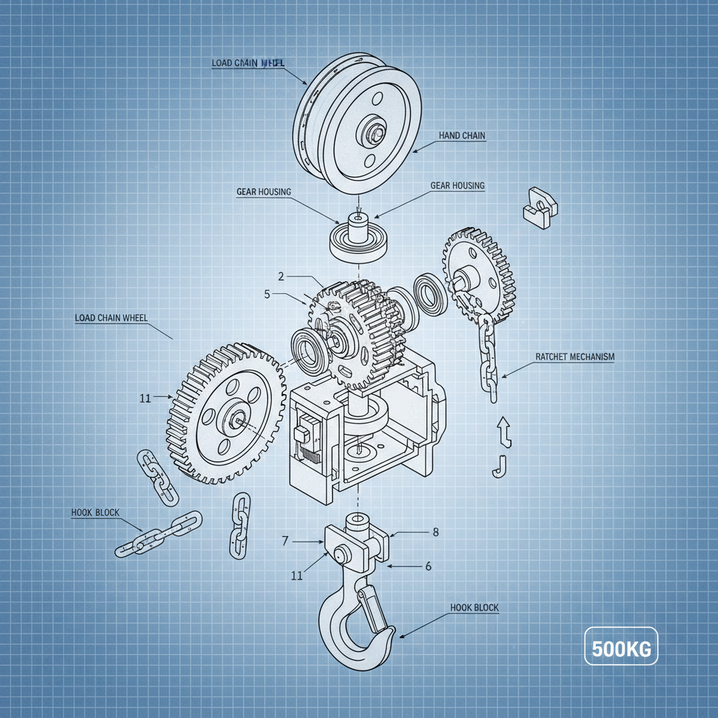 Maximize Lifting Efficiency with a Robust 500kg Chain Pulley System