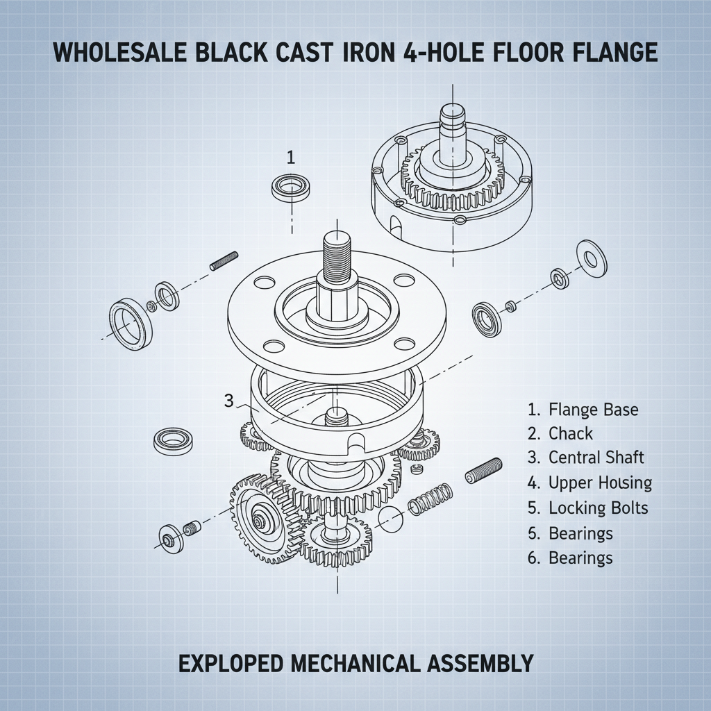 Wholesale Black Cast Iron 4 Hole Flanges Floor for Robust Applications