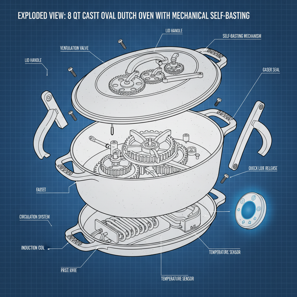 Zdcookware 8 qt Cast Iron Oval Dutch Oven The Ultimate Cooking Companion