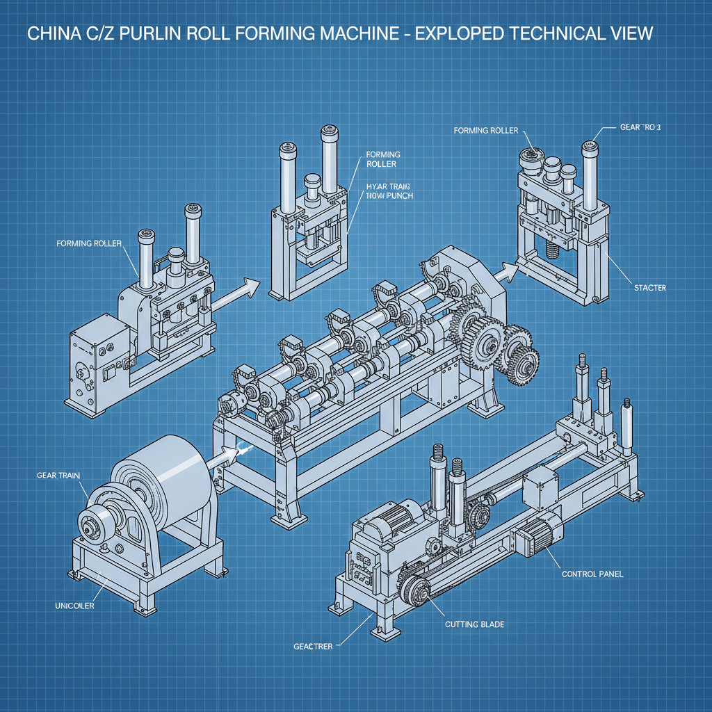 China C Z Purlin Roll Forming Machine for Efficient Steel Construction