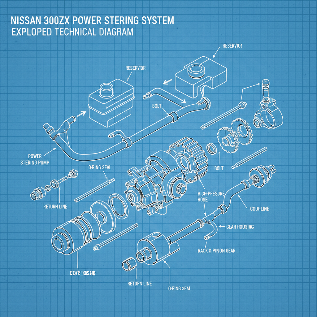 Nissan 300ZX Power Steering Hose Replacement and System Guide