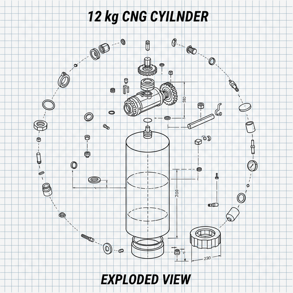 Detailed Guide to 12 kg CNG Cylinder Dimensions and Safety Standards