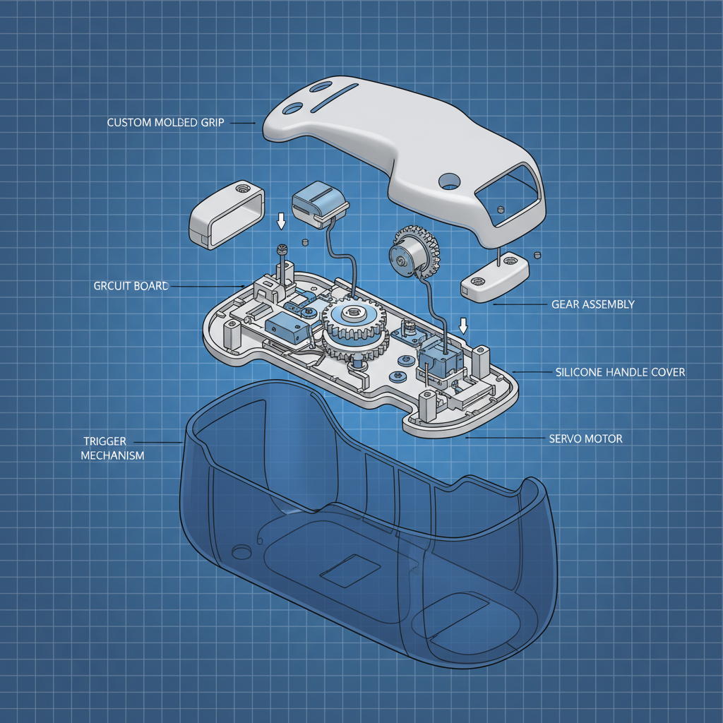 custom molded UAV controller grips / OEM silicone controller handle cover