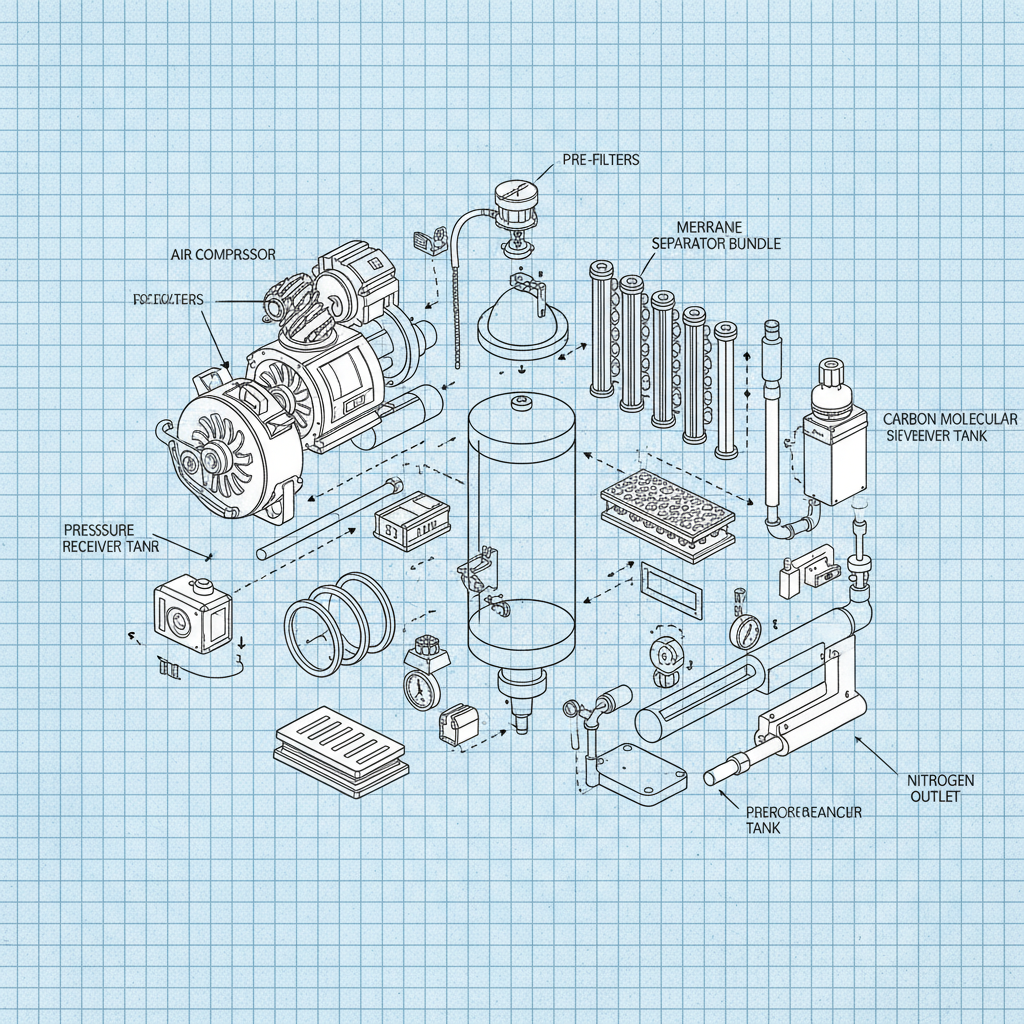 nitrogen generator for tyre inflation