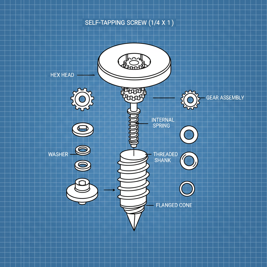1 4 x 1 self tapping screws