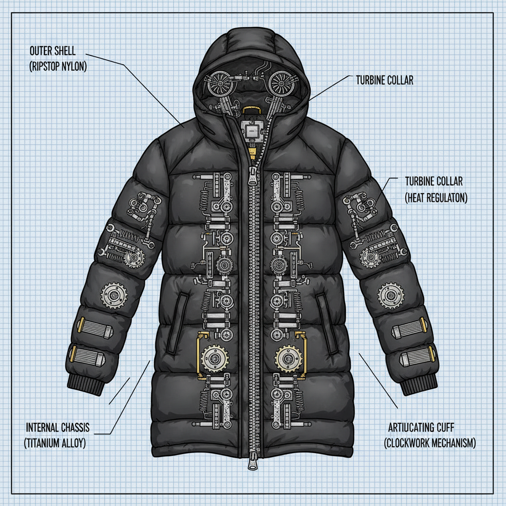 long black puffer jacket