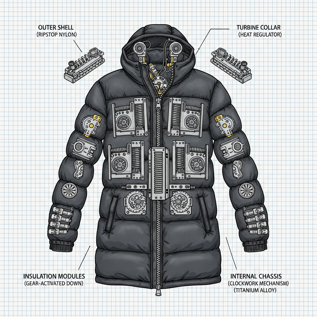 long black puffer jacket
