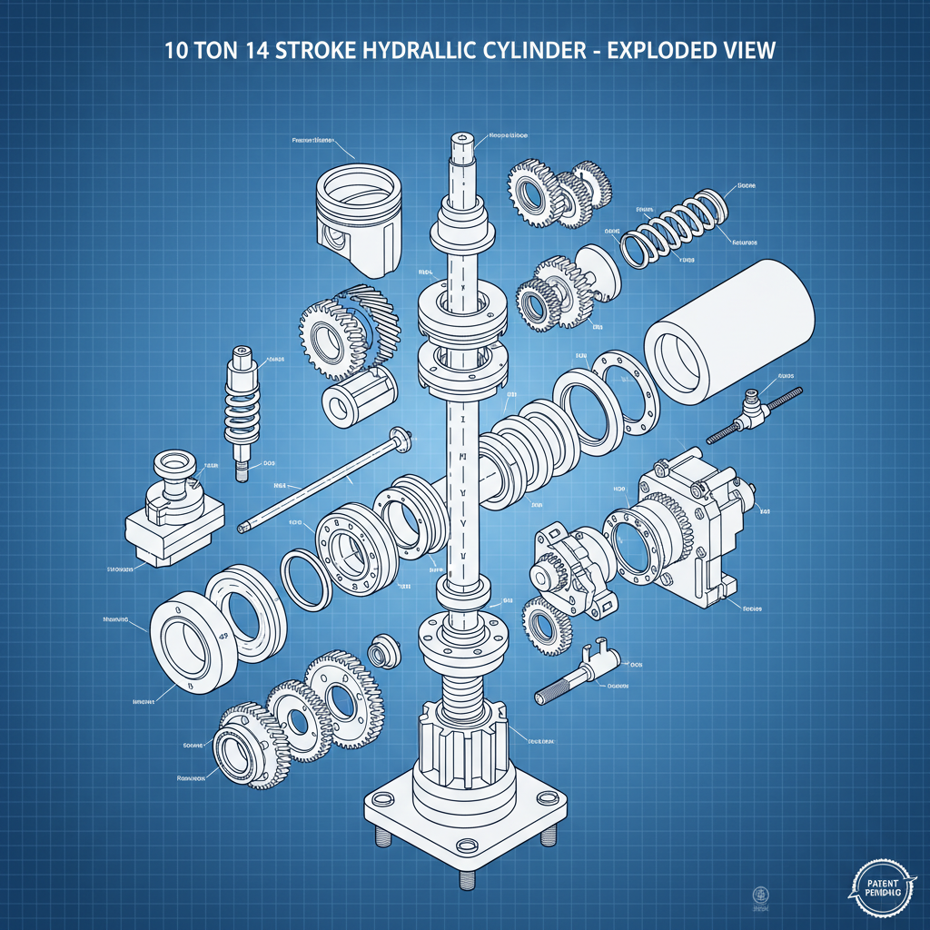 10 ton 14 stroke hydraulic cylinder