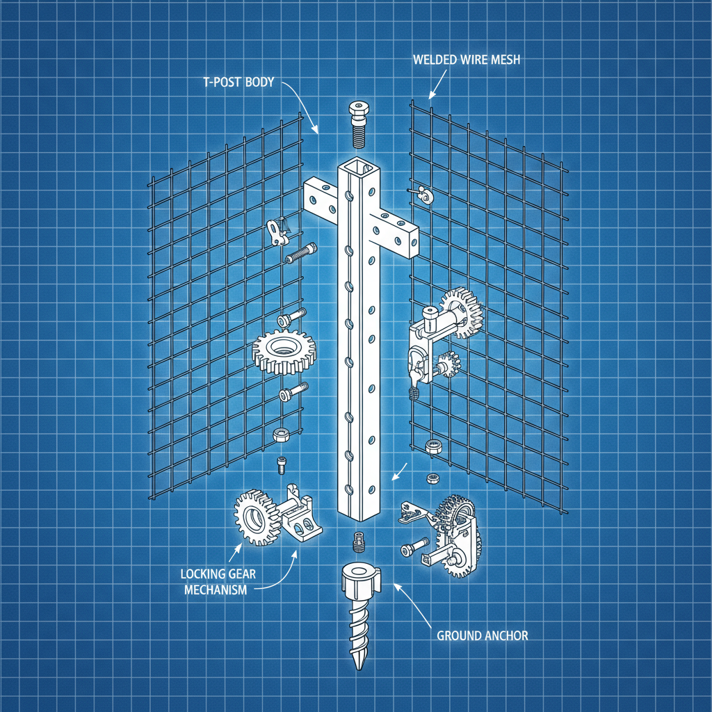 welded wire t post fence