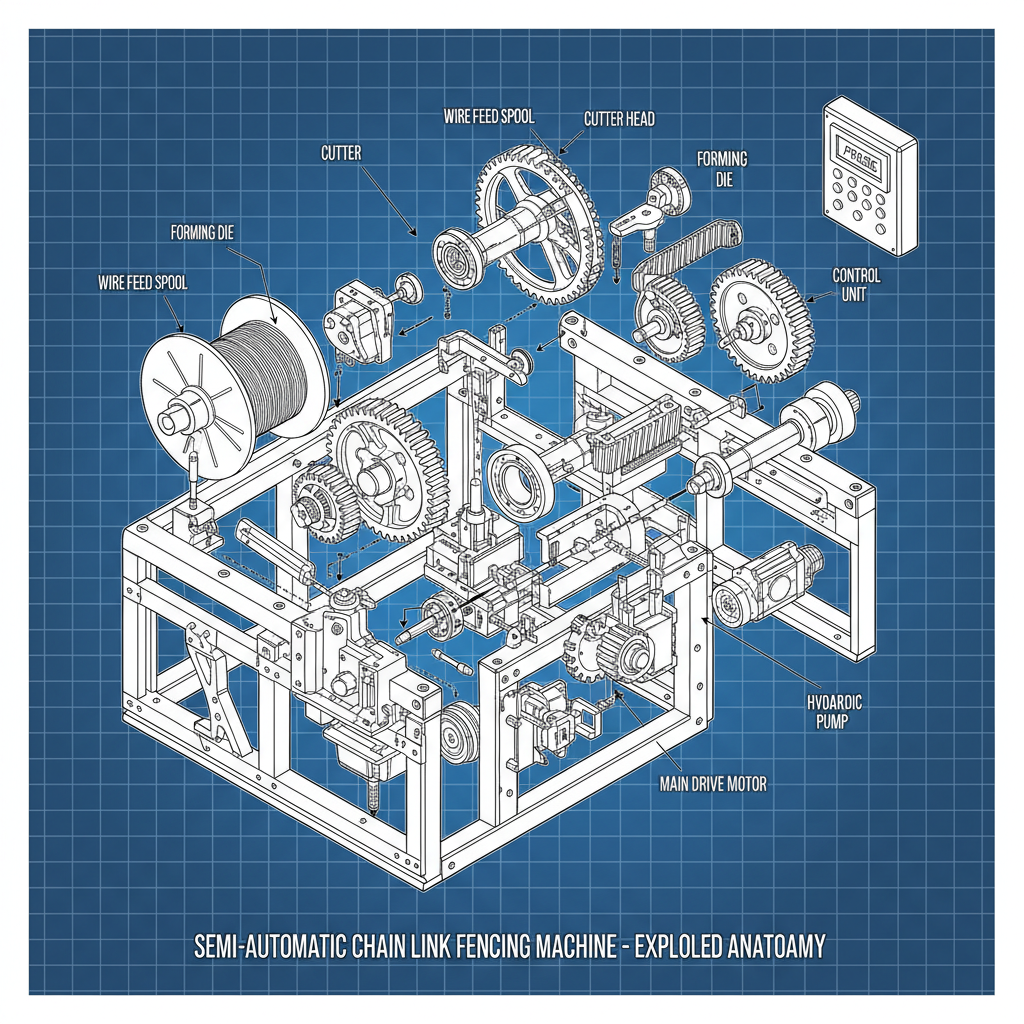 semi automatic chain link fencing machine price