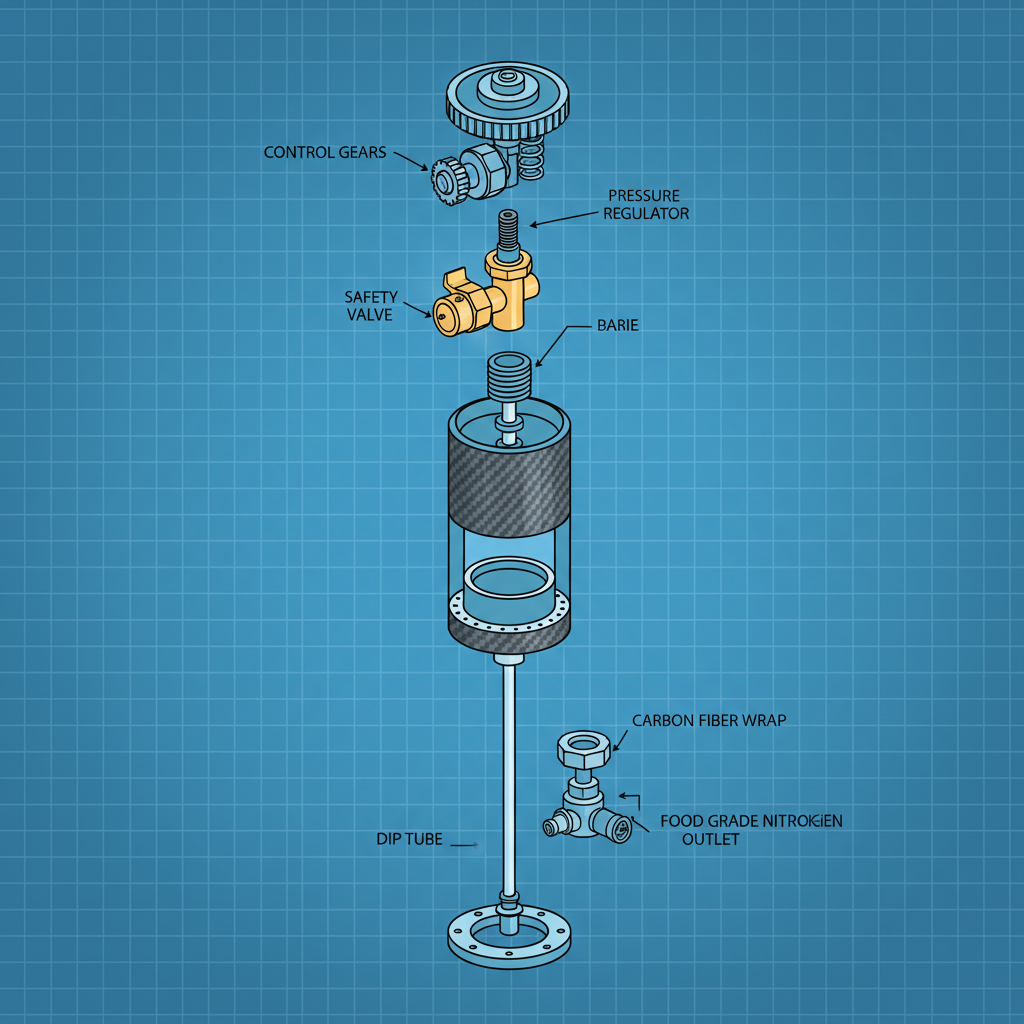 nitrogen gas cylinder for food packaging