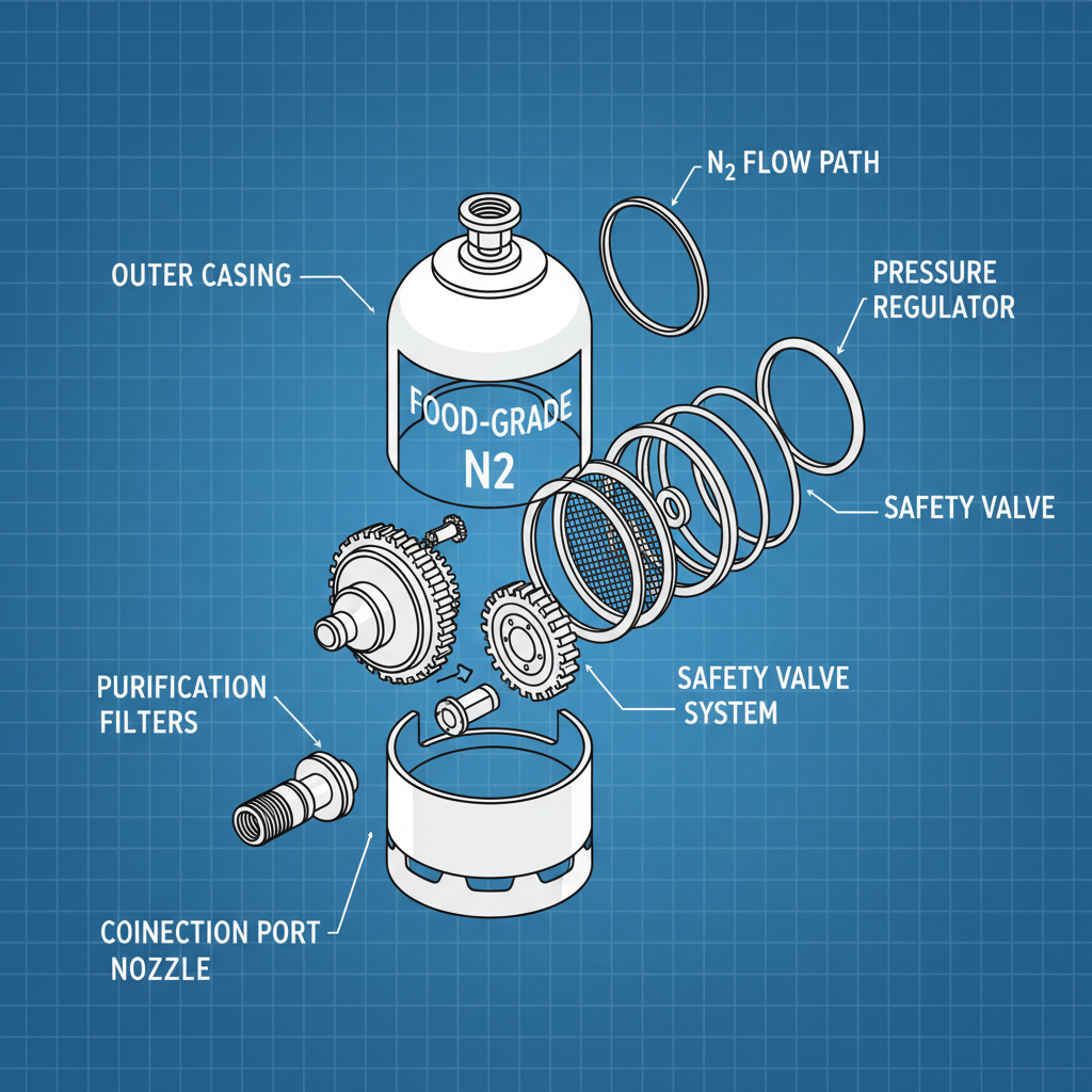 nitrogen gas cylinder for food packaging