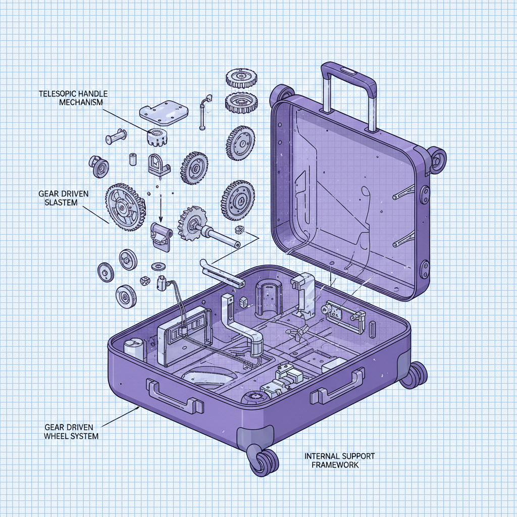 purple luggage