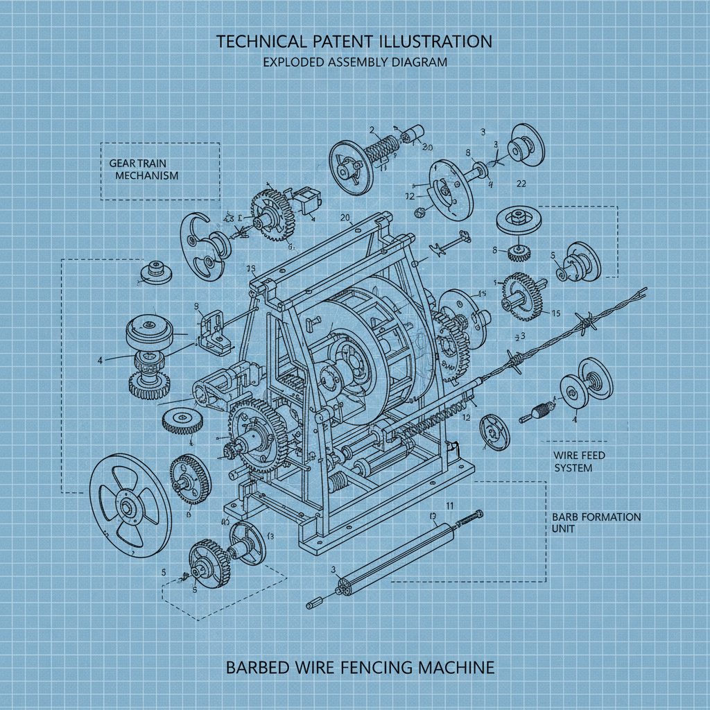 barbed wire fencing machine