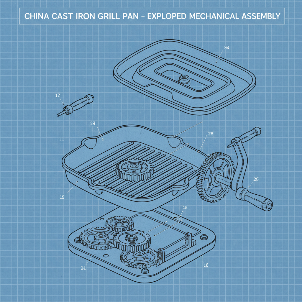 China cast iron grill pan