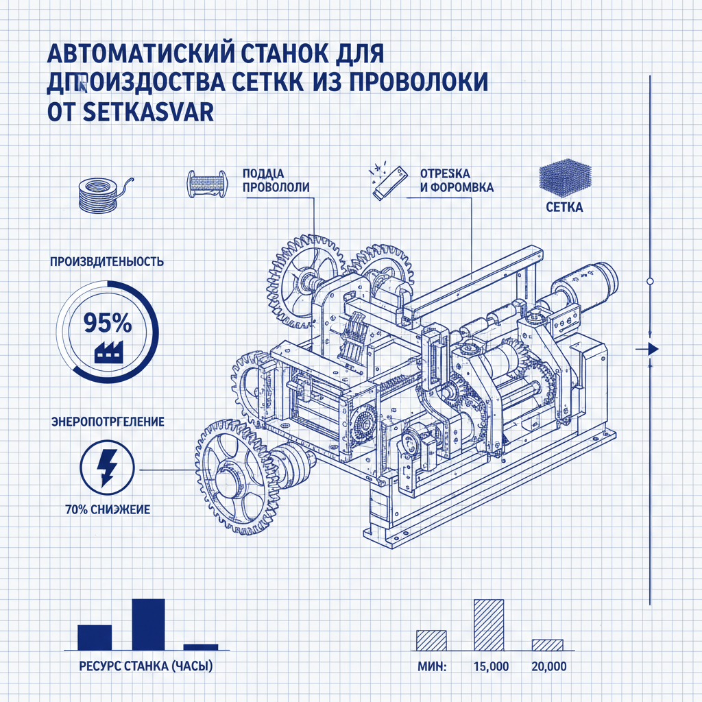 автоматический станок для производства сетки из проволоки от setkasvar