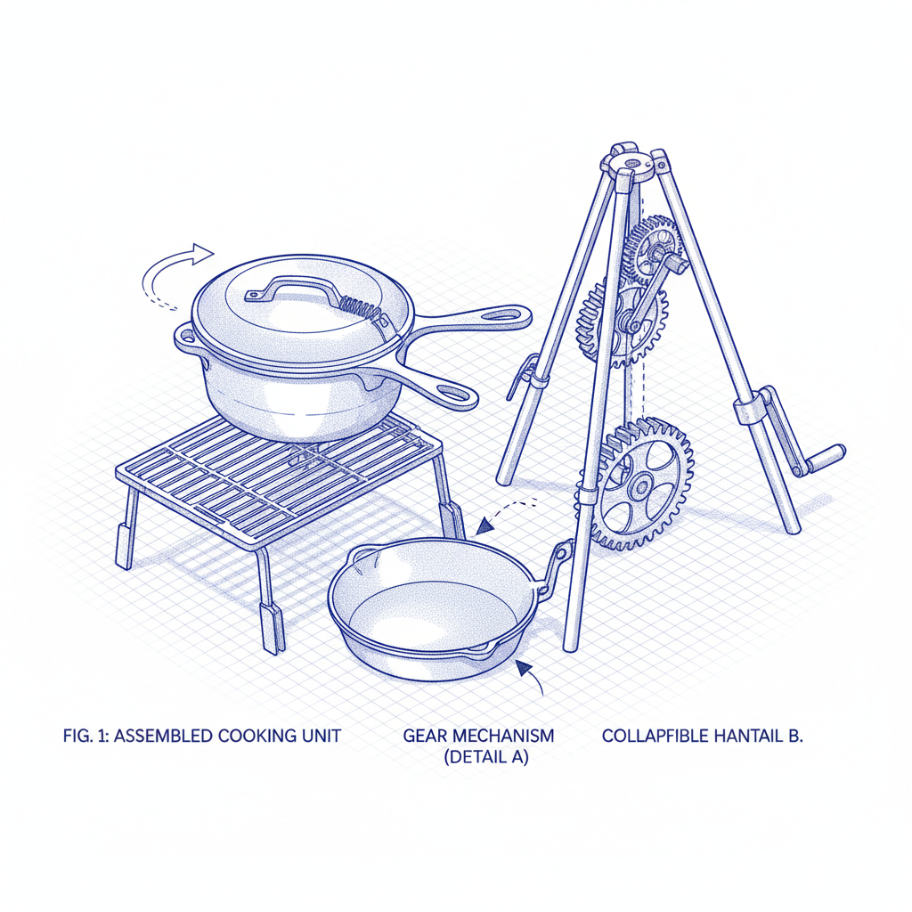 cast iron cooking set camping