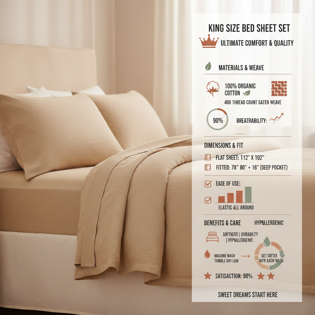 Invest in Luxurious Comfort with a Premium King Size Bed Sheet Set