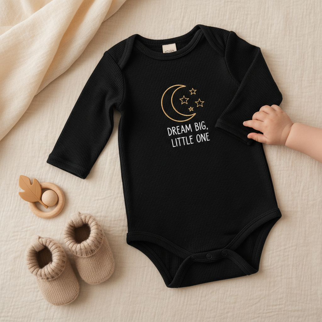 black infant onesie
