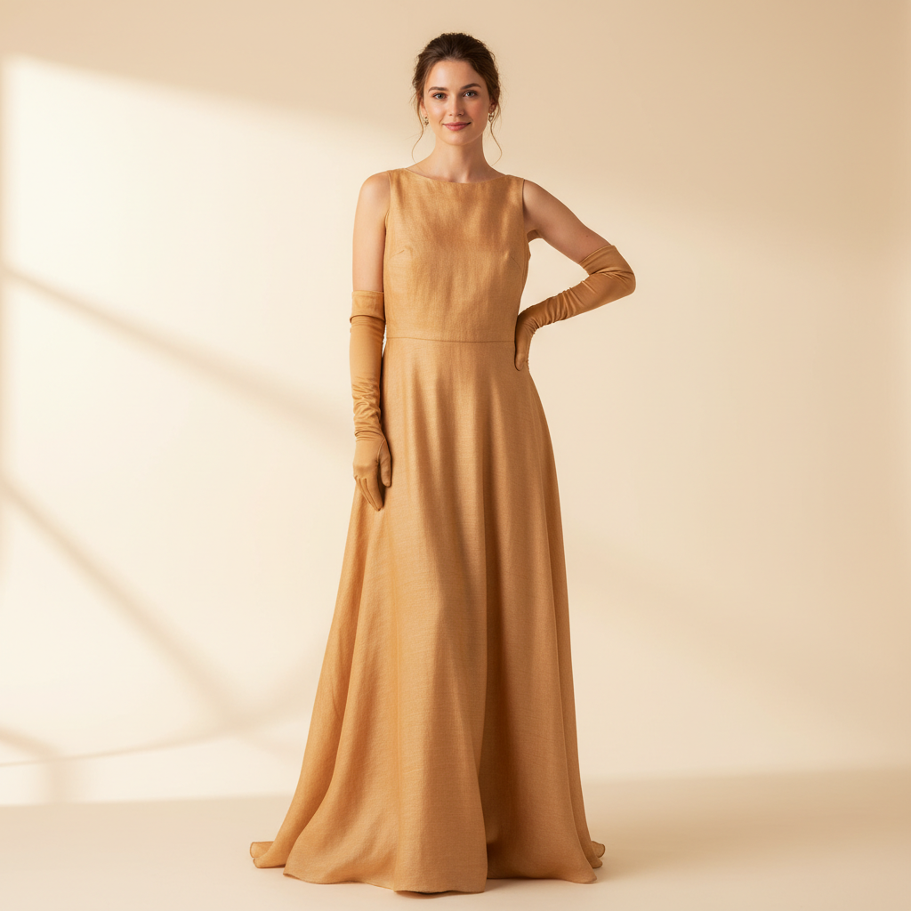 evening gown with gloves