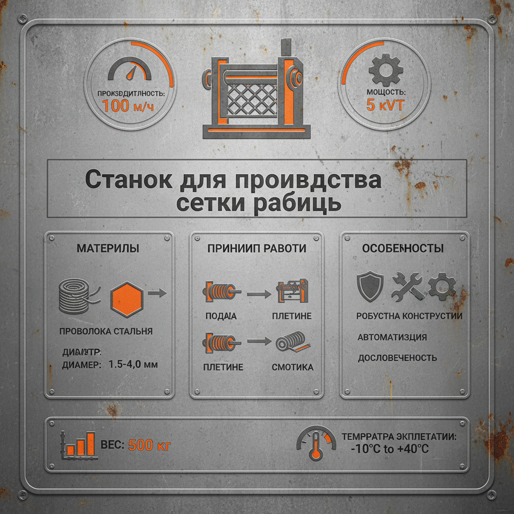 Станок для производства сетки рабицы