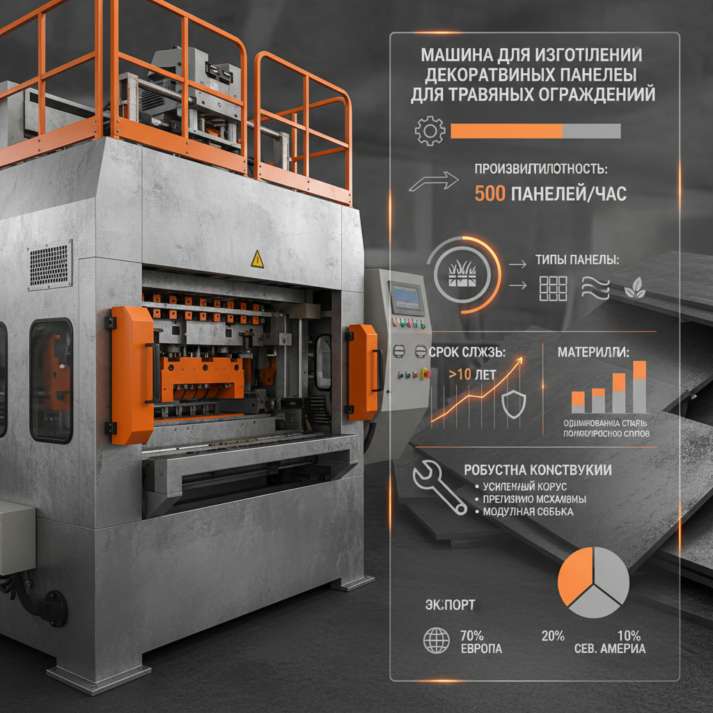 Машина для изготовления декоративных панелей для травяных ограждений