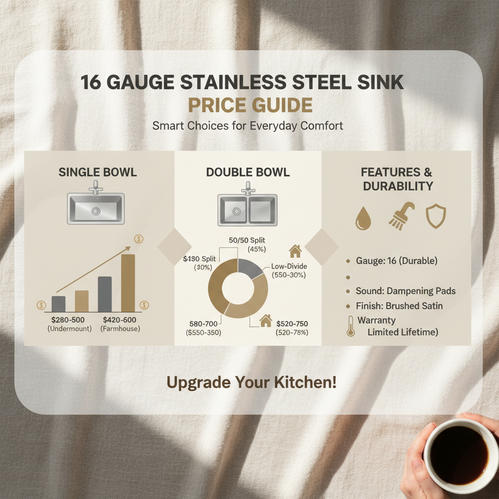 16 gauge stainless steel sink price