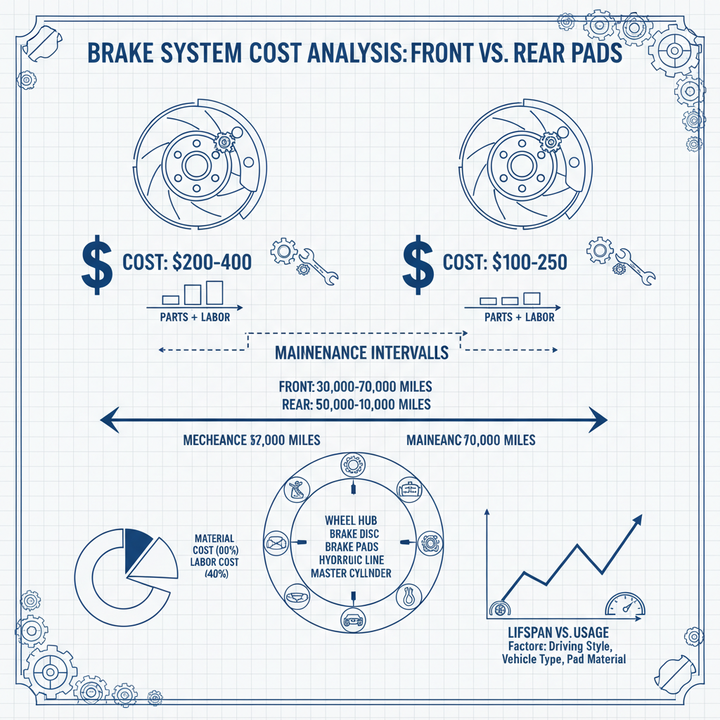 brake pads front and back cost