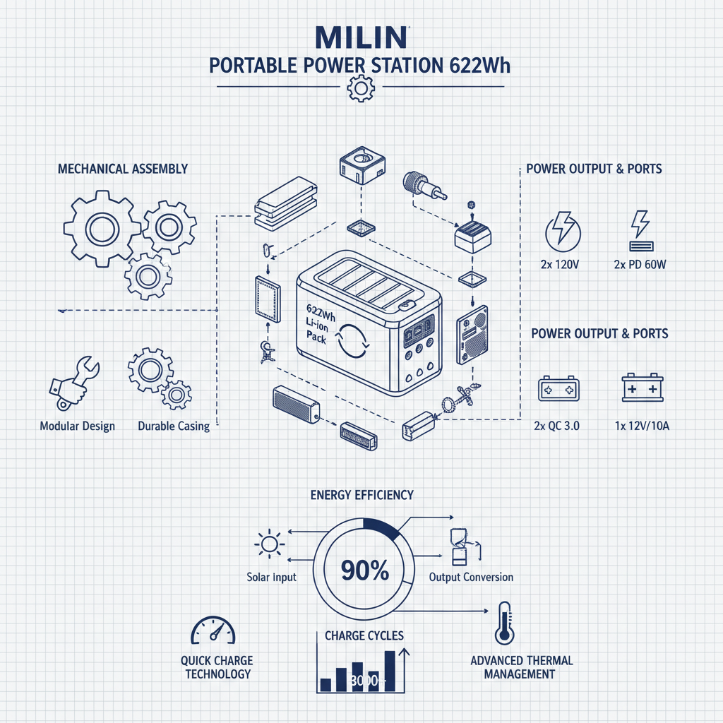 Milin Portable Power Station 622Wh Empowering Your On The Go Lifestyle