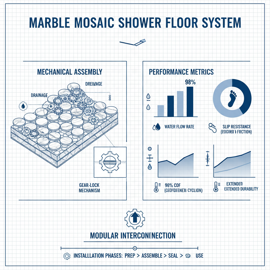 Elevate Your Bathroom with Stunning Marble Mosaic Tile for Shower Floor