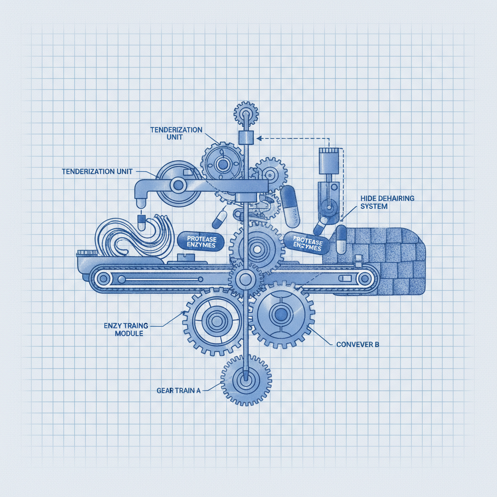 proteolytic enzymes in meat and leather industry