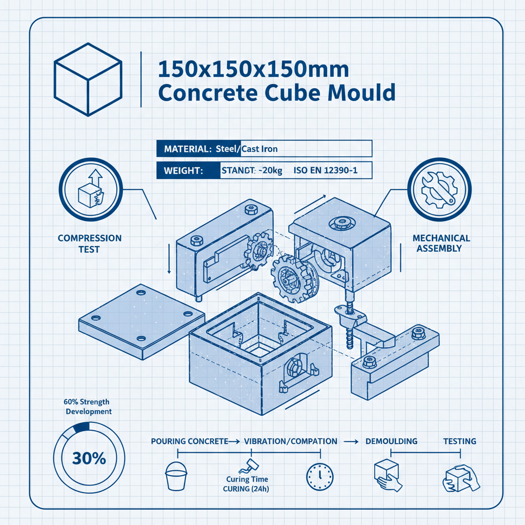 150150150mm Concrete Cube Mould