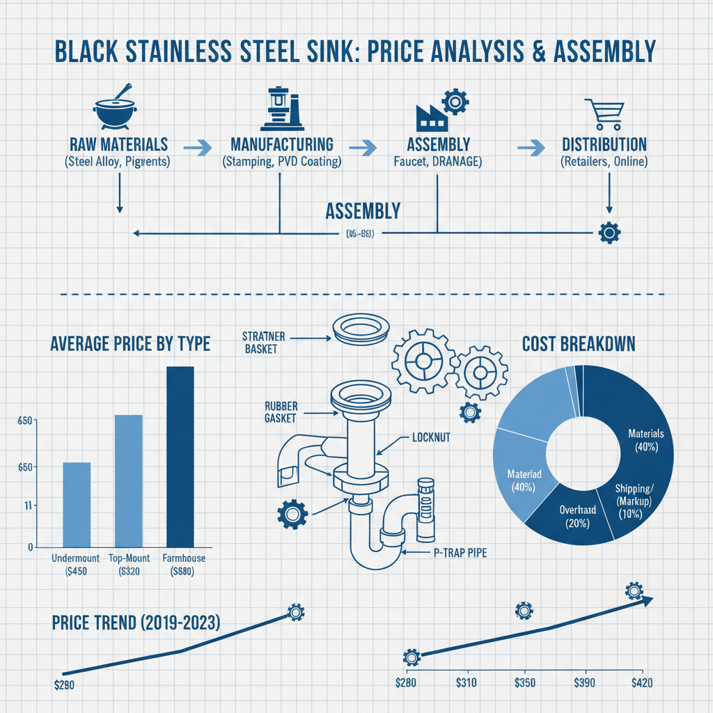 black stainless steel sink price