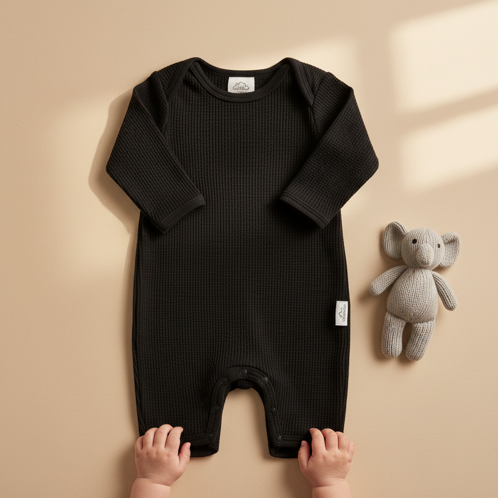black long sleeve newborn onesie