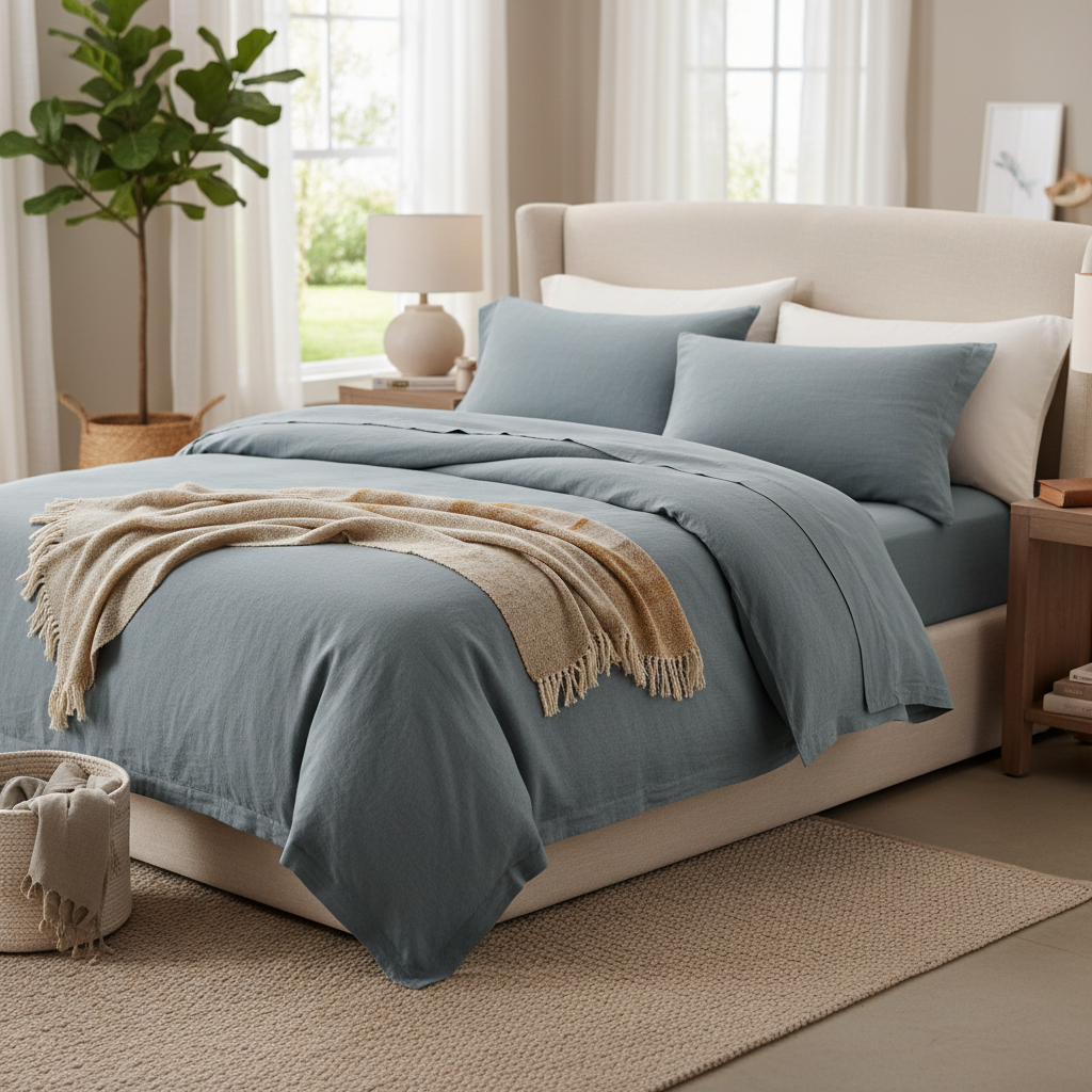 Experience the Luxurious Comfort of Washed Flax Bed Sheet Set