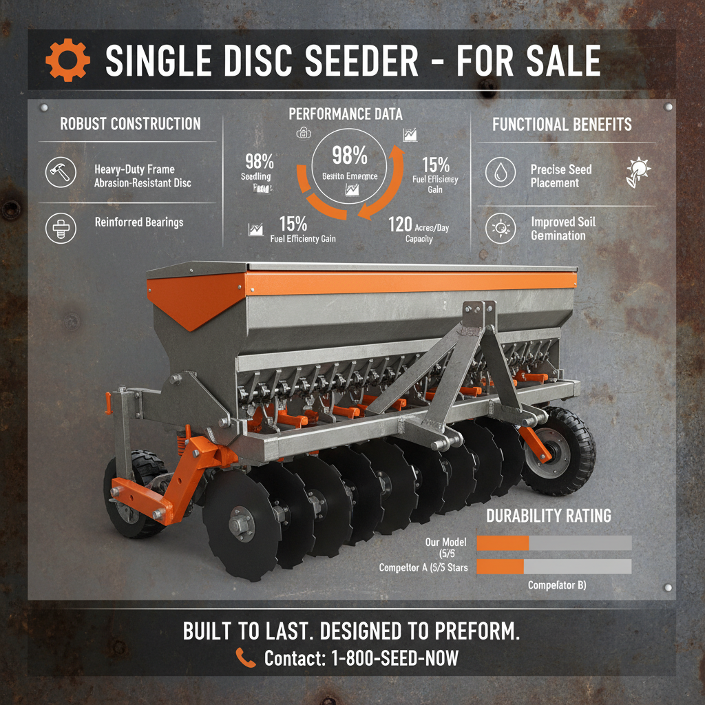 Precision Seeding Solutions Single Disc Seeder for Sale and Agricultural Advances