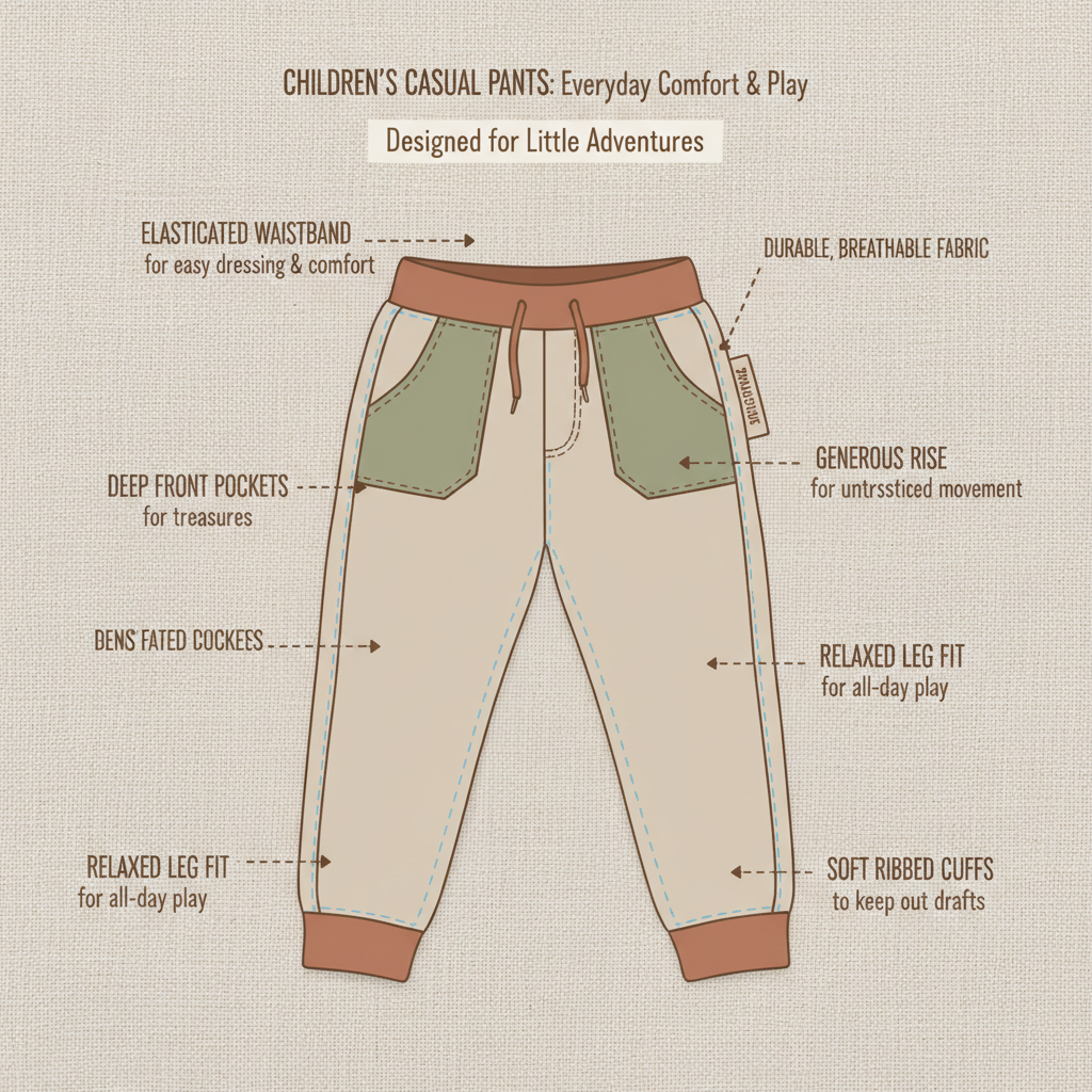 Comfortable and Durable Children Casual Pant for Active Lifestyles