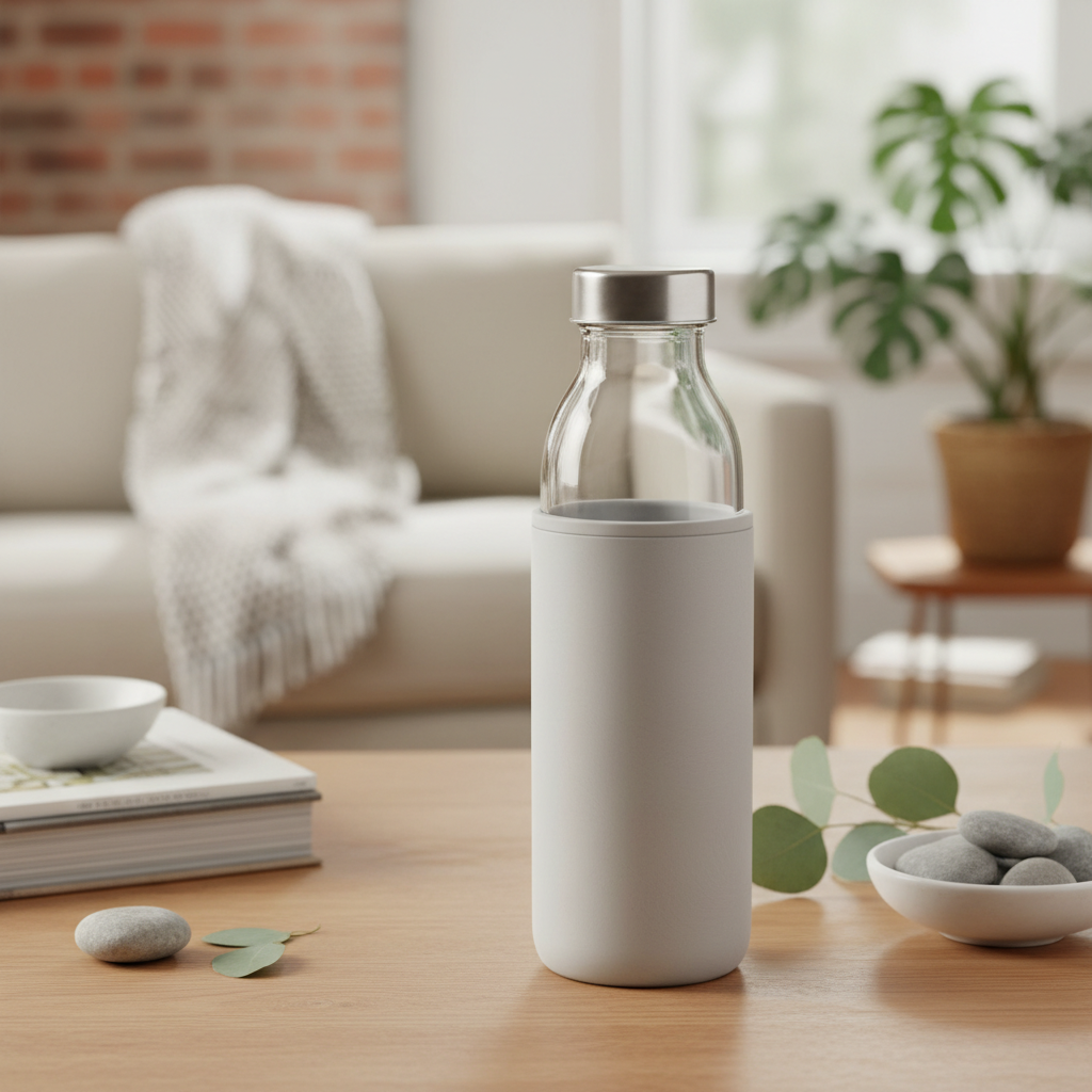 Elevate Hydration with a Durable Glass Water Bottle with Silicone Sleeve