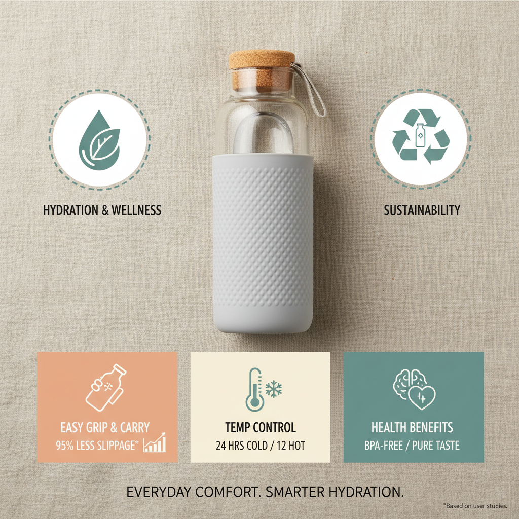 Elevate Hydration with a Durable Glass Water Bottle with Silicone Sleeve