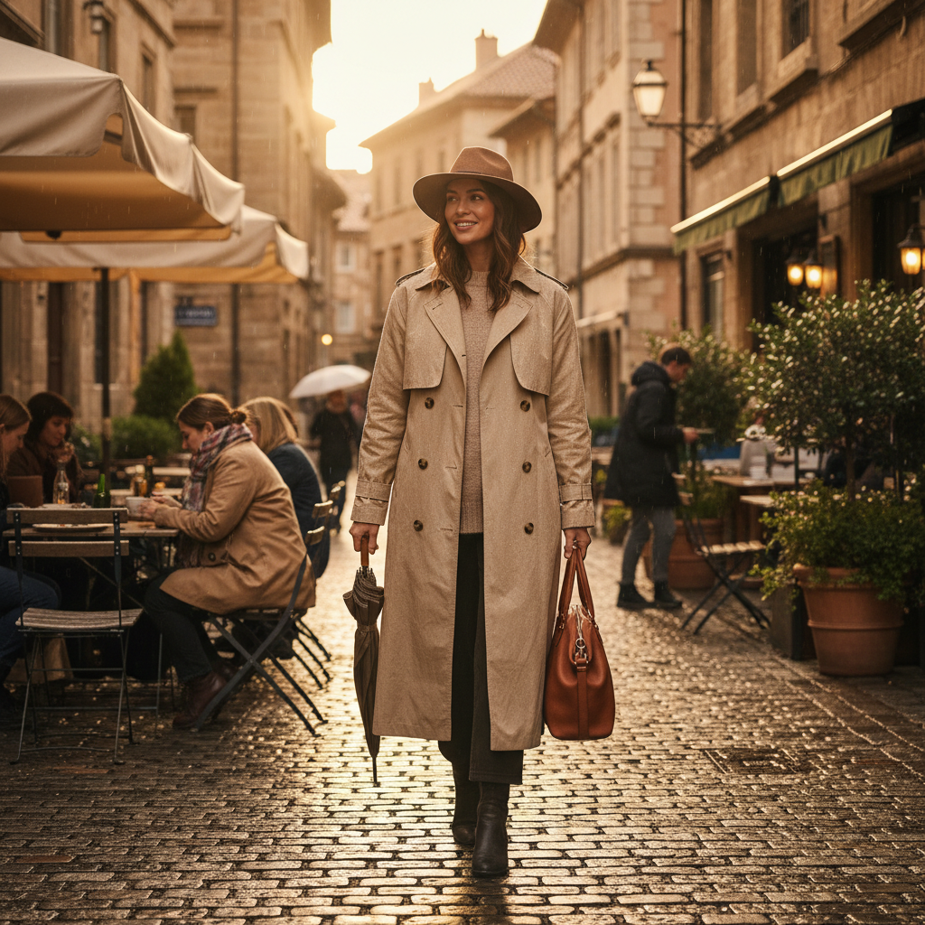 The Timeless Appeal of the Beige Raincoat Style and Practicality